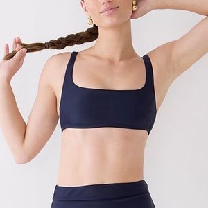NWT J. Crew Squareneck Bikini Top | Navy Blue | Size Medium